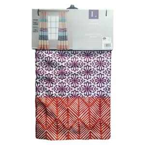 Lush Decor Bohemian Stripe Window Curtains Set 2 Panels 52x84 Multi-Color